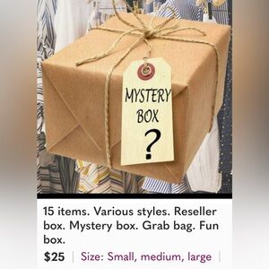 Mystery 📦 box containing surprise items- women’s S,M,L and XL and a surprise 🎁
